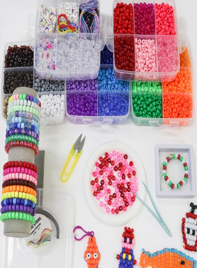 LIS HEGENSA Pony Beads Bulk,Kandi Beads for Necklace Jewelry Making Hair Braiding,Bracelets Making Kits,Hair Bead,Bracelet Beads,Plastic Beads for Crafts Braids Girls (27 Color,6400PCS) - Image 5