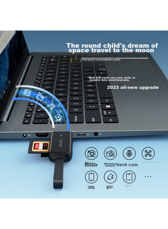 llano Usb 3.0 High-speed Card Reader, Multifunctional Sd/tf Dual-drive Card Reader, Supports Smartphones, Dslr Cameras, Dash Cams, Surveillance Storage Memory Cards - Image 2