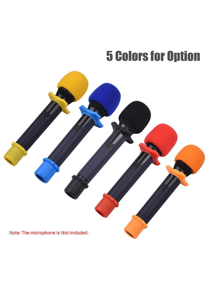 microphone protection accessory kit with foam windshield anti-rolling silicone ring bottom rod sleeve holder for wireless handheld mic  - Image 5