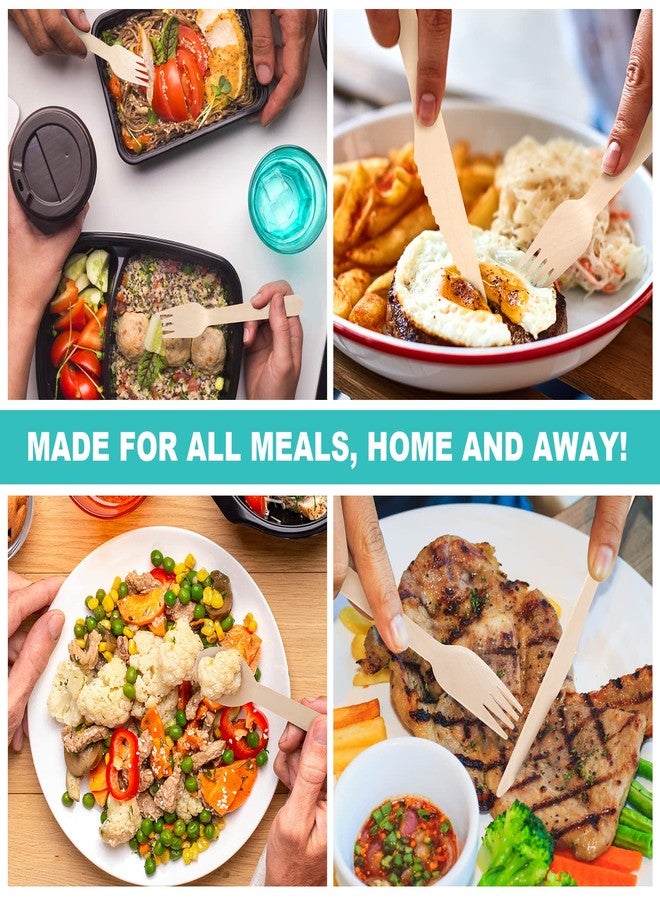 EZYLINKER 500 Wooden Forks, Disposable Wooden Cutlery Set - Alternative to Plastic, Eco Friendly, Biodegradable, Compostable Cutlery Set - 500 Compostable Forks, Disposable Utensils Set - Image 5