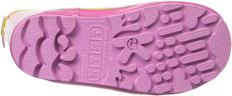 Kidorable Lucky Cat Rainboots, Pink, Kids Sizes, Natural Rubber Boots with Cotton Lining, Pull On Heel Tab & Non-Slip Sole - Image 2