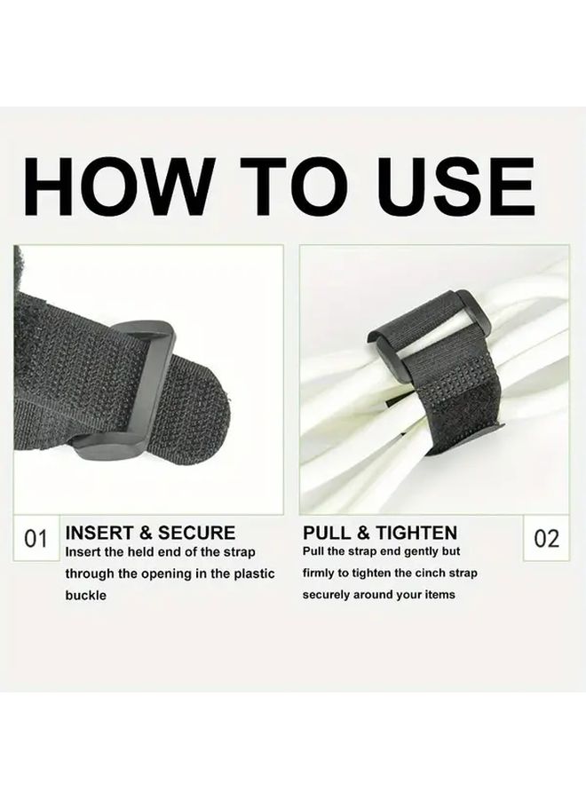 30pcs Heavy Duty Reusable Buckle Straps Non Slip Adhesive Backing For Cables Luggage Outdoor Gear - Image 2