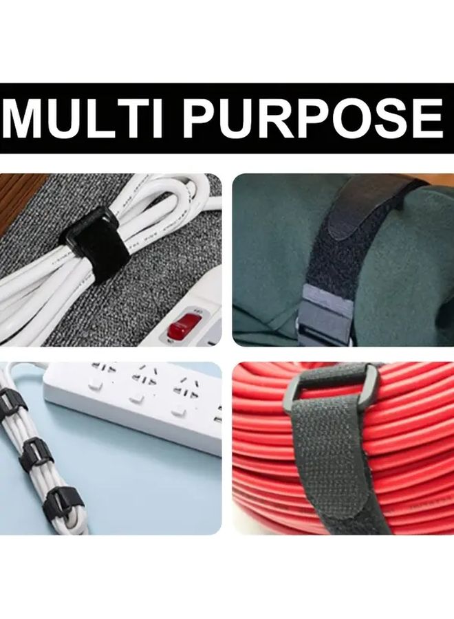30pcs Heavy Duty Reusable Buckle Straps Non Slip Adhesive Backing For Cables Luggage Outdoor Gear - Image 3