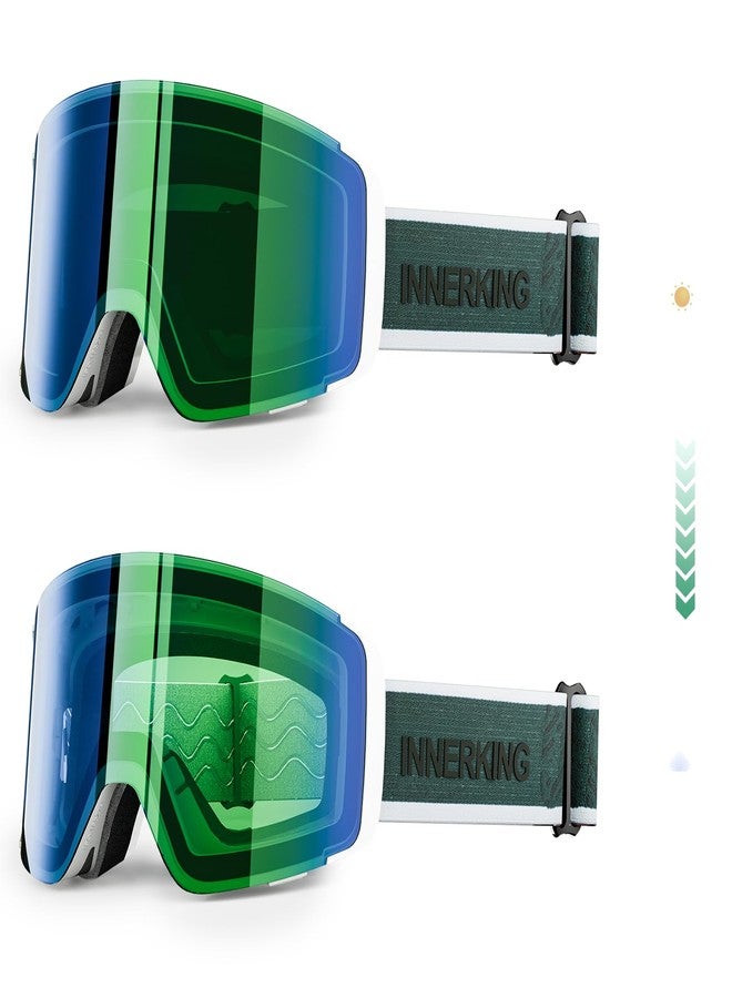 Innerking Photochromic Ski Goggles for Men & Women, Magnetic Flip-Up Snowboard Goggles, OTG Anti-Fog Lens, UV400 Protection Snow Goggles for Adult Skiing & Snowboarding - Image 1