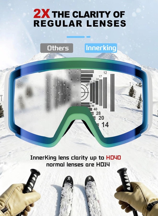 Innerking Photochromic Ski Goggles for Men & Women, Magnetic Flip-Up Snowboard Goggles, OTG Anti-Fog Lens, UV400 Protection Snow Goggles for Adult Skiing & Snowboarding - Image 2