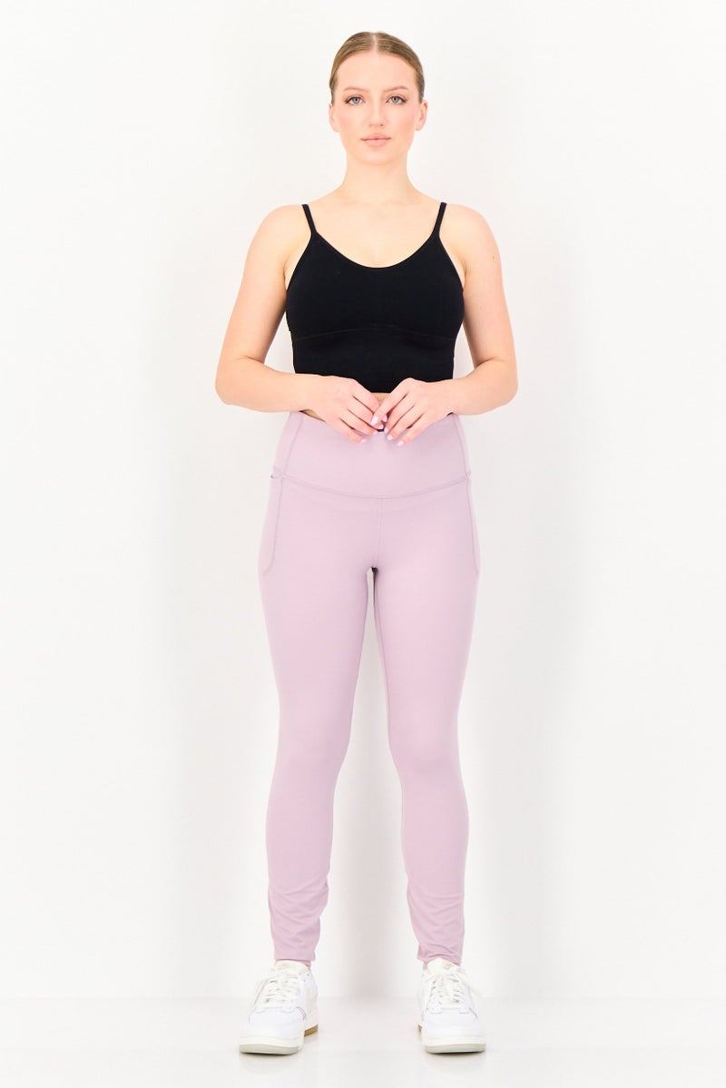 UNDER ARMOUR Women Fitted Training Full Length Leggings, Lavender - Image 2