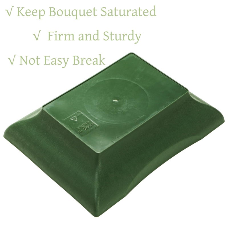 Lyellfe 16 Pieces Floral Bowls for Centerpieces, Green Design Bowls for Flower Arrangements, Rectangular Floral DIY Supplies Bowl Kit for Party, Wedding, Festival, Table Decor - Image 3