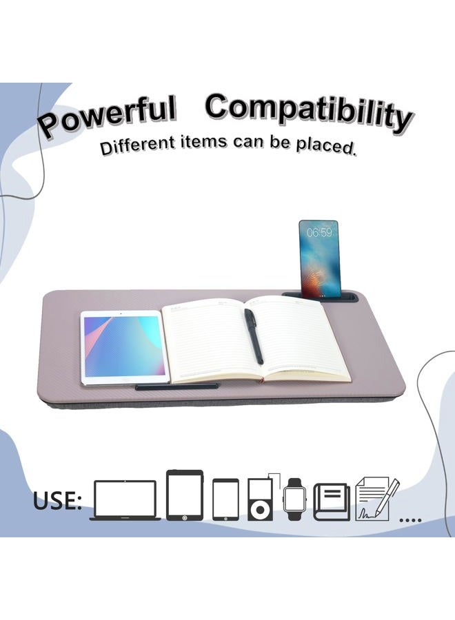 YUELAKE Lap Desk, Portable Laptop Desk Fits Up to 16“ Laptops, with Tablet Slot, Built-in Cushion, Great for Home & Office,Lap Desk for Laptop,Lap Desk with Cushion (Grey Violet, Large) - Image 5