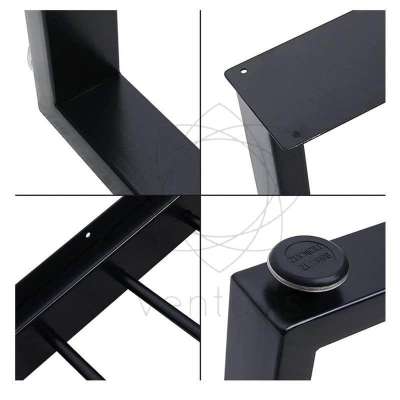 DECORILA Metal Black Table Legs Heavy Duty Square Iron Desk Black Legs 28 Height 18 Wide Furniture LegsDining Table LegsIndustrial Table LegsOnly Legs Without Board Set of 2 Rectangle Shape - Image 5