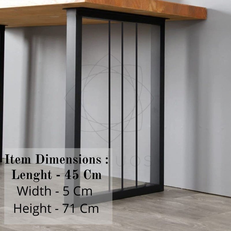 DECORILA Metal Black Table Legs Heavy Duty Square Iron Desk Black Legs 28 Height 18 Wide Furniture LegsDining Table LegsIndustrial Table LegsOnly Legs Without Board Set of 2 Rectangle Shape - Image 3