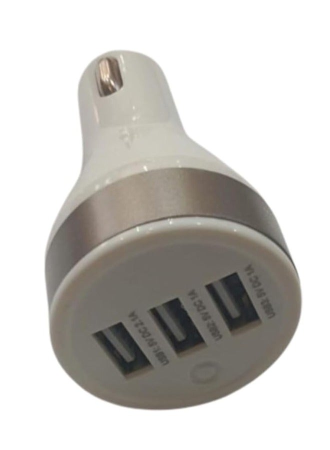 Taimi CAR CHARGER with 3 Ports USB- White - Image 3