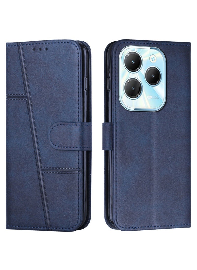Best Choice Products - Infinix Hot 40 Pro Case,Premium Infinix Hot 40 Pro Leather Wallet Case with Card Holder Kickstand Magnetic Closure Flip Folio Phone Case for Infinix Hot 40 Pro,Blue - Image 1