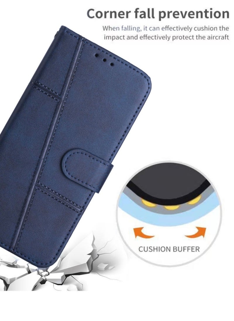 Best Choice Products - Infinix Hot 40 Pro Case,Premium Infinix Hot 40 Pro Leather Wallet Case with Card Holder Kickstand Magnetic Closure Flip Folio Phone Case for Infinix Hot 40 Pro,Blue - Image 1