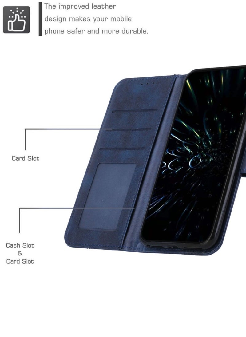 Best Choice Products - Infinix Hot 40 Pro Case,Premium Infinix Hot 40 Pro Leather Wallet Case with Card Holder Kickstand Magnetic Closure Flip Folio Phone Case for Infinix Hot 40 Pro,Blue - Image 1