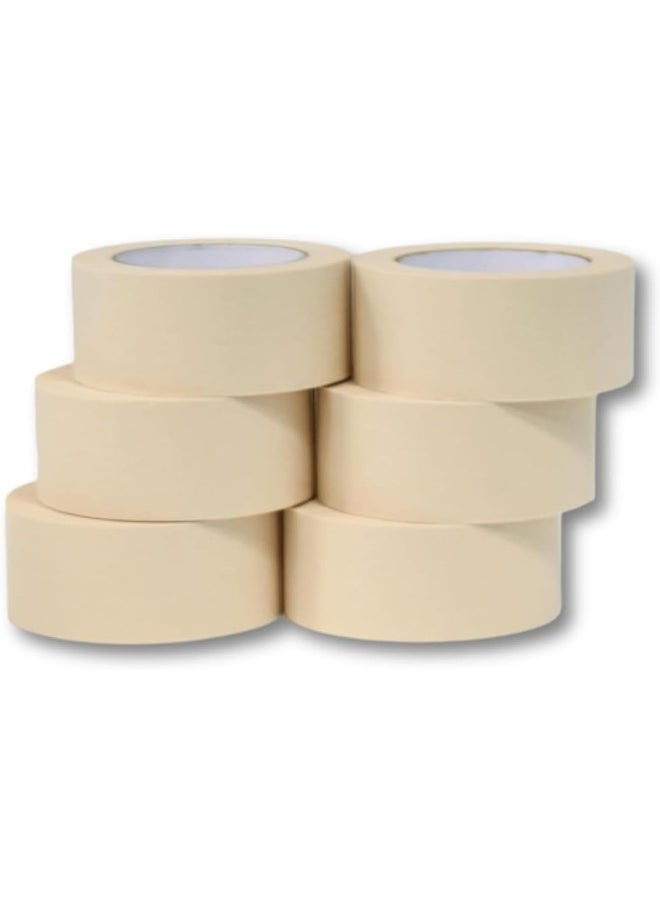 Royal Apex Royal Apex Adhesive Masking Tape General Purpose Painter's Tape Bulk for Painting, Labeling, Packing, Craft, Art, Home, Office, School Etc... (Pack of 6-2 Inch)  - Image 1