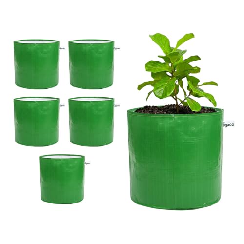 UGAOO 12x12 Inch Grow Bags (Set of 6) – 250 GSM | Heavy Duty HDPE Plant Grow Bags for Terrace Garden, Balcony, Vegetables & Plants | UV Resistant, Reusable Green Gardening Bags - Image 1