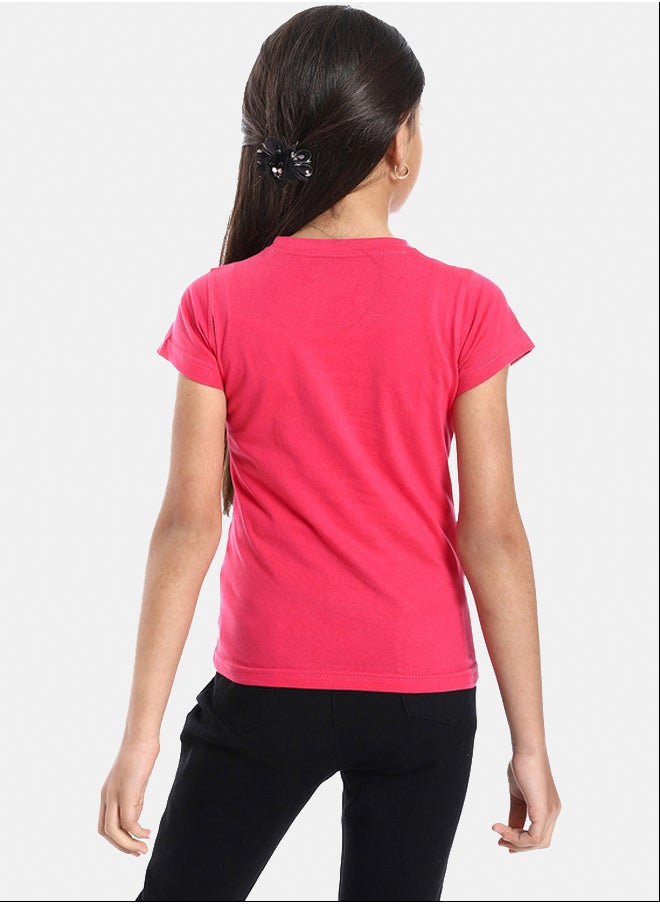 DIADORA Girls Cotton Printed T-Shirt  - Image 3