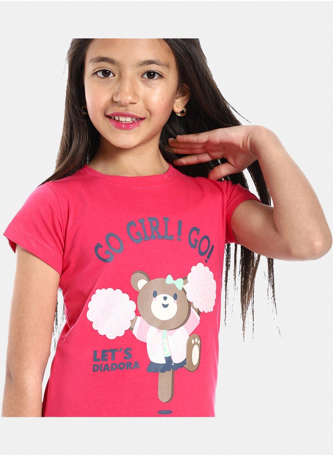 DIADORA Girls Cotton Printed T-Shirt  - Image 4
