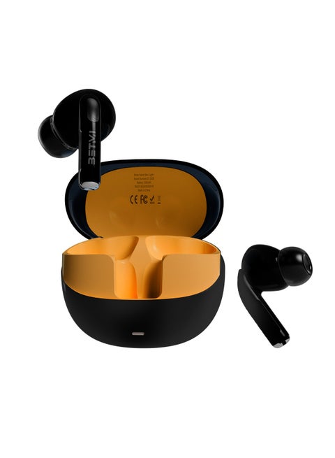 BETMI - True Wireless Earbuds - Fully In-Ear Bluetooth5.4 Headphones, IPX5 Waterproof TWS With Dual Mic For Sport, Light-Weight Earphones Playtime 40+Hours with Charging Case For Android iOS/iPhone - Black