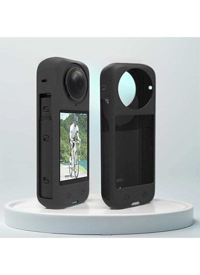 Fazza - Silicone Sleeve Case for Insta360 X4 Panoramic Action Camera, Anti-Scratch Protector Case with Lens Cap Silicone Case Camera Protective Kit for Insta360 X4 Standard Lens Guard - Image 1
