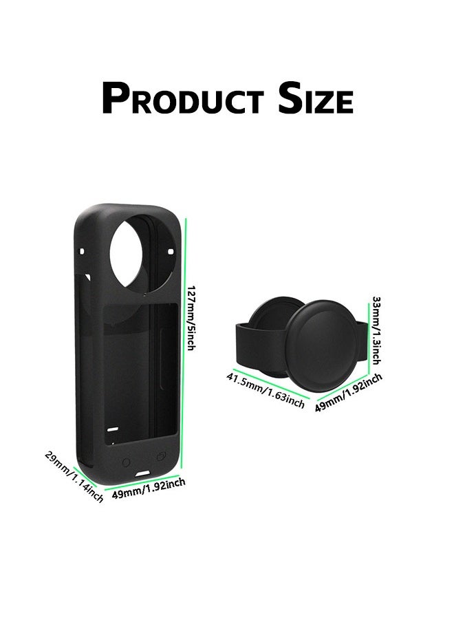 Fazza - Silicone Sleeve Case for Insta360 X4 Panoramic Action Camera, Anti-Scratch Protector Case with Lens Cap Silicone Case Camera Protective Kit for Insta360 X4 Standard Lens Guard - Image 1