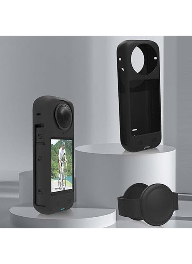 Fazza - Silicone Sleeve Case for Insta360 X4 Panoramic Action Camera, Anti-Scratch Protector Case with Lens Cap Silicone Case Camera Protective Kit for Insta360 X4 Standard Lens Guard - Image 1
