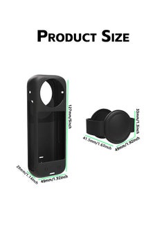 Fazza Silicone Sleeve Case for Insta360 X4 Panoramic Action Camera, Anti-Scratch Protector Case with Lens Cap Silicone Case Camera Protective Kit for Insta360 X4 Standard Lens Guard  - Image 3