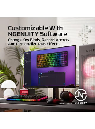 Alloy Origins 2 1800 RGB Wired Gaming Keyboard Red Linear Switch (English/Arabic) For PC,PS5,PS4,Xbox Series X|S & Xbox One - Black - view 3