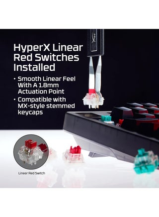 Alloy Origins 2 1800 RGB Wired Gaming Keyboard Red Linear Switch (English/Arabic) For PC,PS5,PS4,Xbox Series X|S & Xbox One - Black - view 4