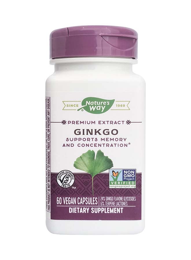 Nature's Way Ginkgo, 60 Vegan capsules - Image 1