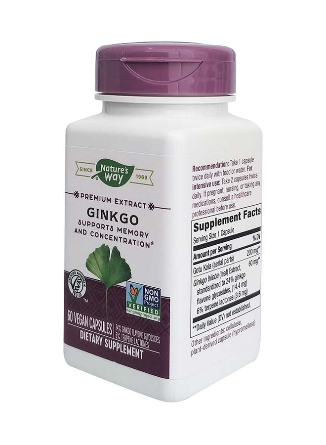 Nature's Way Ginkgo, 60 Vegan capsules - Image 3