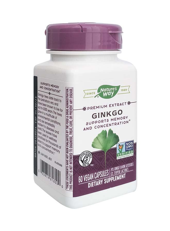 Nature's Way Ginkgo, 60 Vegan capsules - Image 2