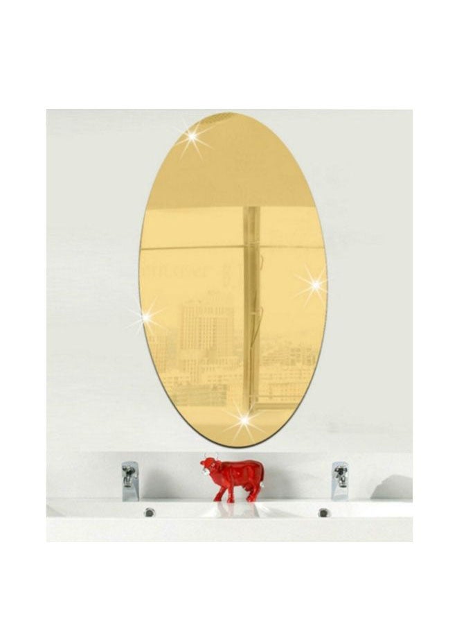 NIBEMINENT Qiangtie Self Adhesive Wall Mounted Bathroom Mirror Gold/Clear 42x27cm 