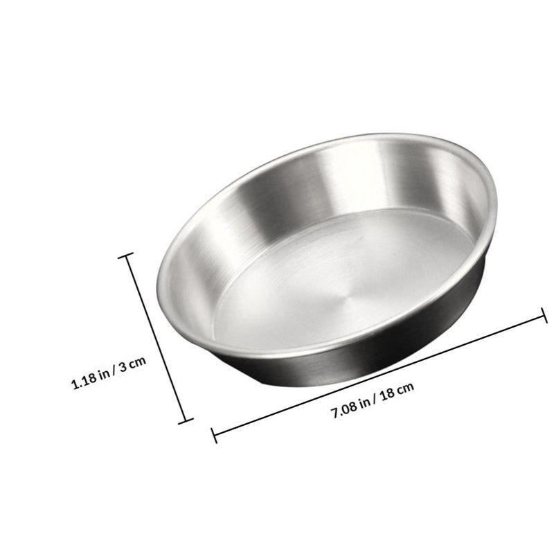 Korean Style Stainless Steel Pizza Plates Round Shape Cake Plate Dessert Plate - Image 2