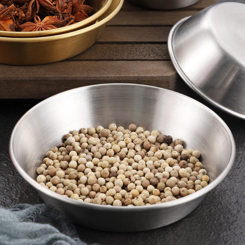 Korean Style Stainless Steel Pizza Plates Round Shape Cake Plate Dessert Plate - Image 1