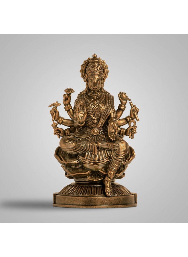 SILAII SILAII Goddess Varahi Amman Sculpture - Antique Bronze Finish, Handcrafted Statue for Puja Room, Home Decor, and Gifting (6 Inches)  - Image 1
