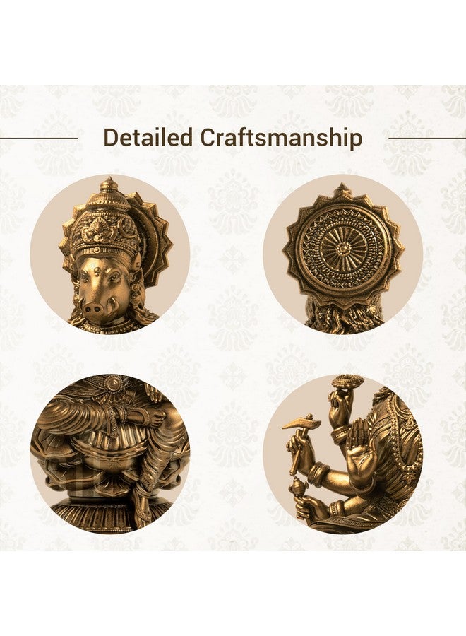 SILAII SILAII Goddess Varahi Amman Sculpture - Antique Bronze Finish, Handcrafted Statue for Puja Room, Home Decor, and Gifting (6 Inches)  - Image 2