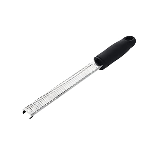 MasterChef Lemon Zester Grater with Handle, Kitchen Tool for Zesting Citrus Fruits & Finely Grating Parmesan Cheese, Garlic, Ginger, Coconut, Nutmeg, Wasabi, Chocolate etc, Stainless Steel, 12 inches - Image 1