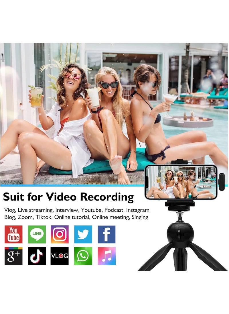 MMG - Wireless Lavalier Microphone for iPhone iPad, Plug and Play Mini Mic with Charging Bin Earbud for YouTube TikTok Live Streaming Gaming (2 Lightning Mics) - Image 1