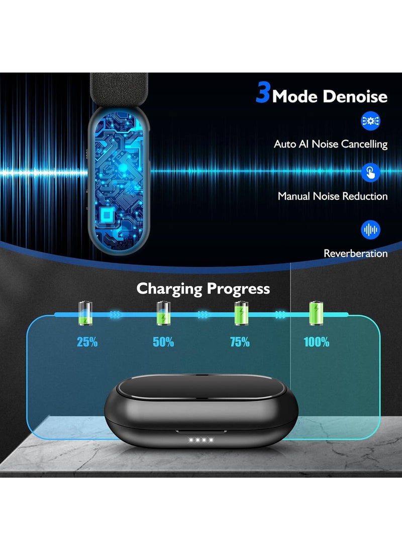 MMG - Wireless Lavalier Microphone for iPhone iPad, Plug and Play Mini Mic with Charging Bin Earbud for YouTube TikTok Live Streaming Gaming (2 Lightning Mics) - Image 1