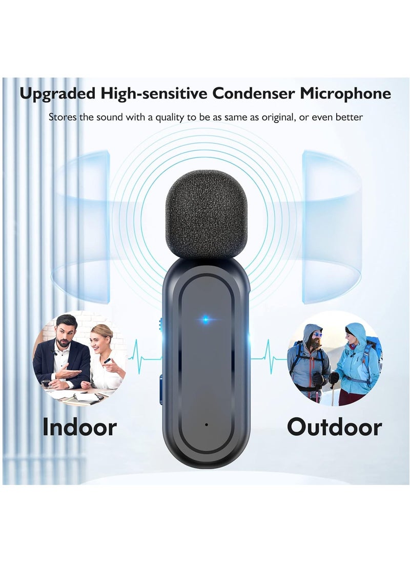 MMG - Wireless Lavalier Microphone for iPhone iPad, Plug and Play Mini Mic with Charging Bin Earbud for YouTube TikTok Live Streaming Gaming (2 Lightning Mics) - Image 1