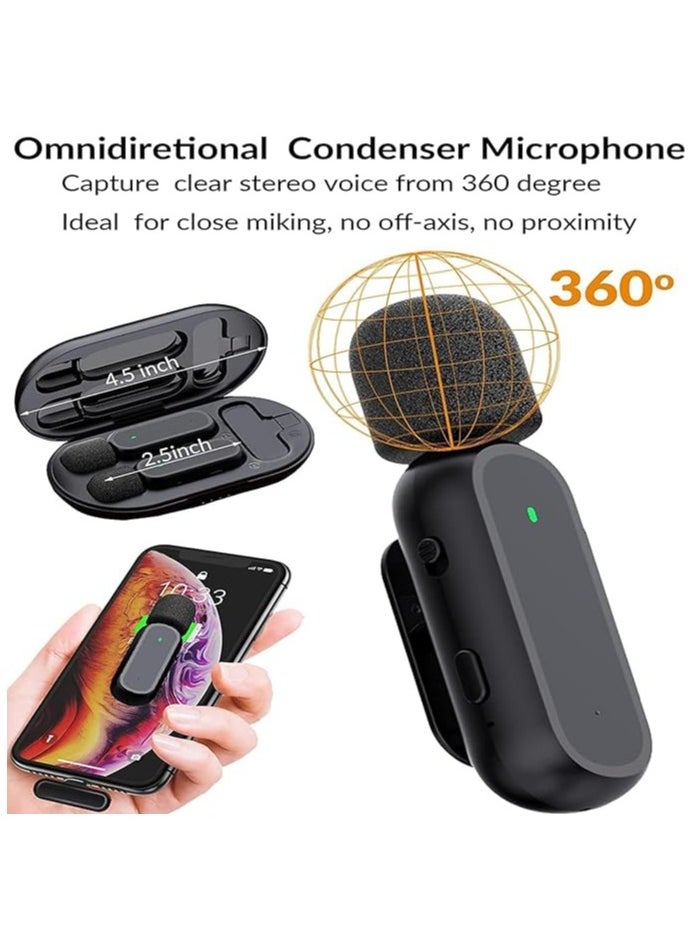 MMG - Wireless Lavalier Microphone for iPhone iPad, Plug and Play Mini Mic with Charging Bin Earbud for YouTube TikTok Live Streaming Gaming (2 Lightning Mics) - Image 1