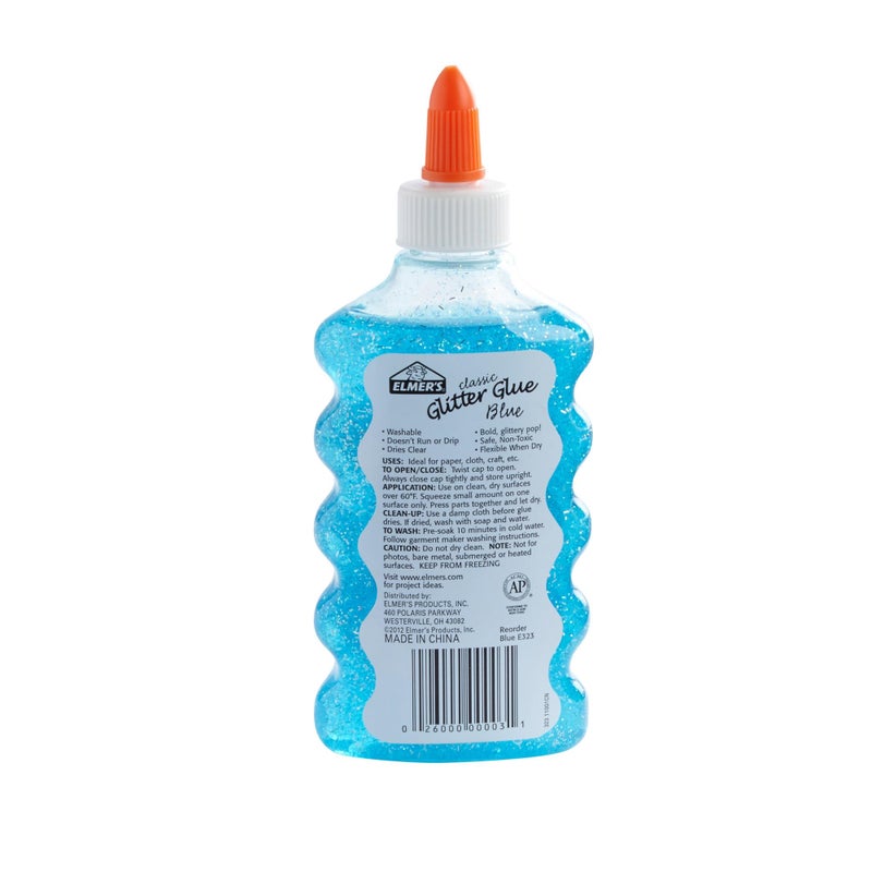 Elmer's 2022912 Liquid Glitter Glue, Washable, Blue, 6 Ounces, 1 Count - Image 2