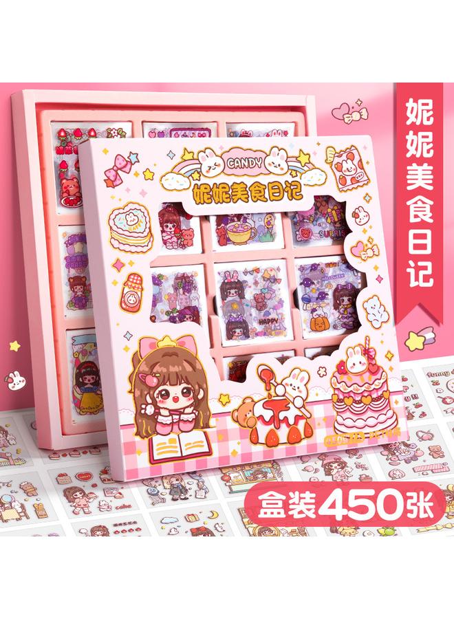 Bluejw 1000 Hand Account Stickers Hand Account Book Stickers Suit Children And Girls Stickers Cute Paste Walking Stick Palm High Color Value - Image 1