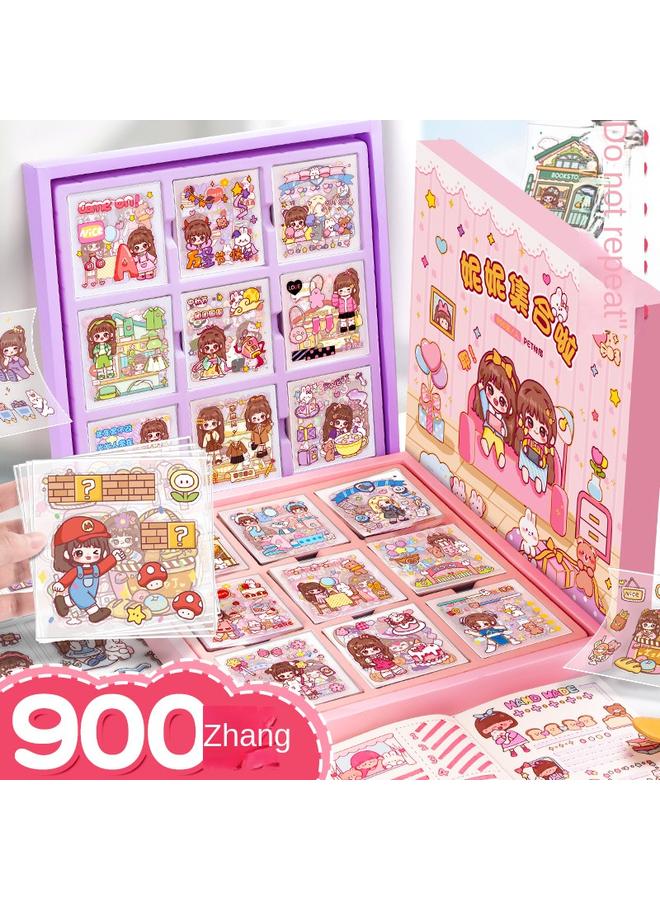 Bluejw 1000 Hand Account Stickers Hand Account Book Stickers Suit Children And Girls Stickers Cute Paste Walking Stick Palm High Color Value - Image 2