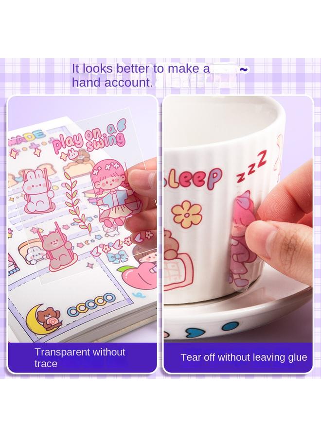 Bluejw 1000 Hand Account Stickers Hand Account Book Stickers Suit Children And Girls Stickers Cute Paste Walking Stick Palm High Color Value - Image 5