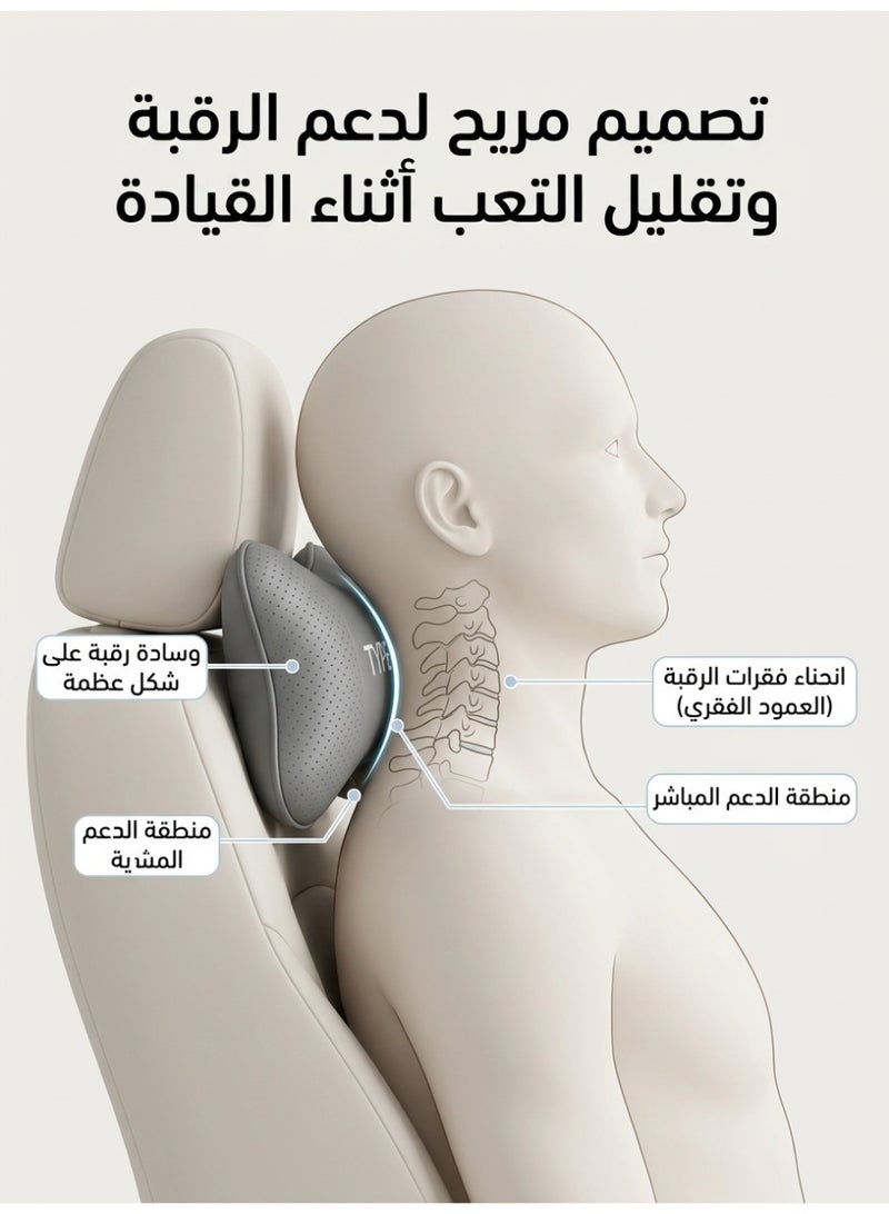وسادة دعم الرقبة للسيارة (قطعتان) - وسادة رأس مريحة من الجلد الفاخر - إكسسوارات سيارة لراحة القيادة، والرحلات الطويلة، والاستخدام في الطقس الحار - Image 5