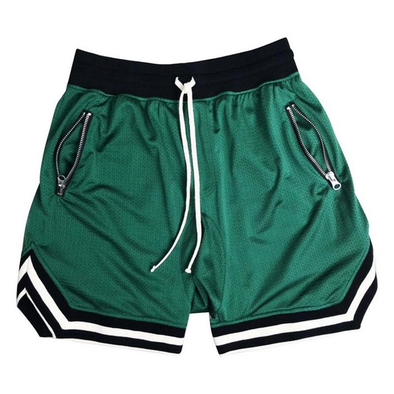 Generic Mens Fitness Shorts Mesh Breathable Basketball Shorts Running Sports Casual Pants Men Green