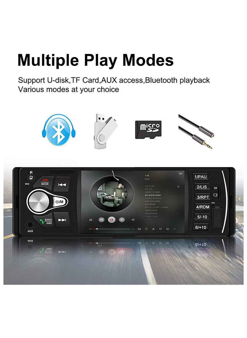 Generic - Single Din Car Stereo with Bluetooth Radio 4.1 Inch Touch Screen mp3 mp4 mp5 Player Aux TF Card U Disk Hands Free Calling - Image 1