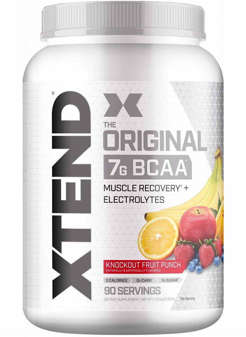 XTEND - Xtend Original BCAA Powder, Sugar Free Post Workout, Muscle Recovery, Drink With Amino Acids 7g BCAAs, For Men And Women, Knockout Fruit Punch Flavor , 90 Servings - Image 1